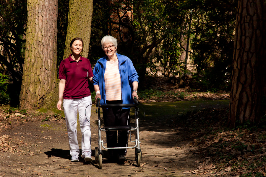 Geriatrie, Spaziergang, Danke